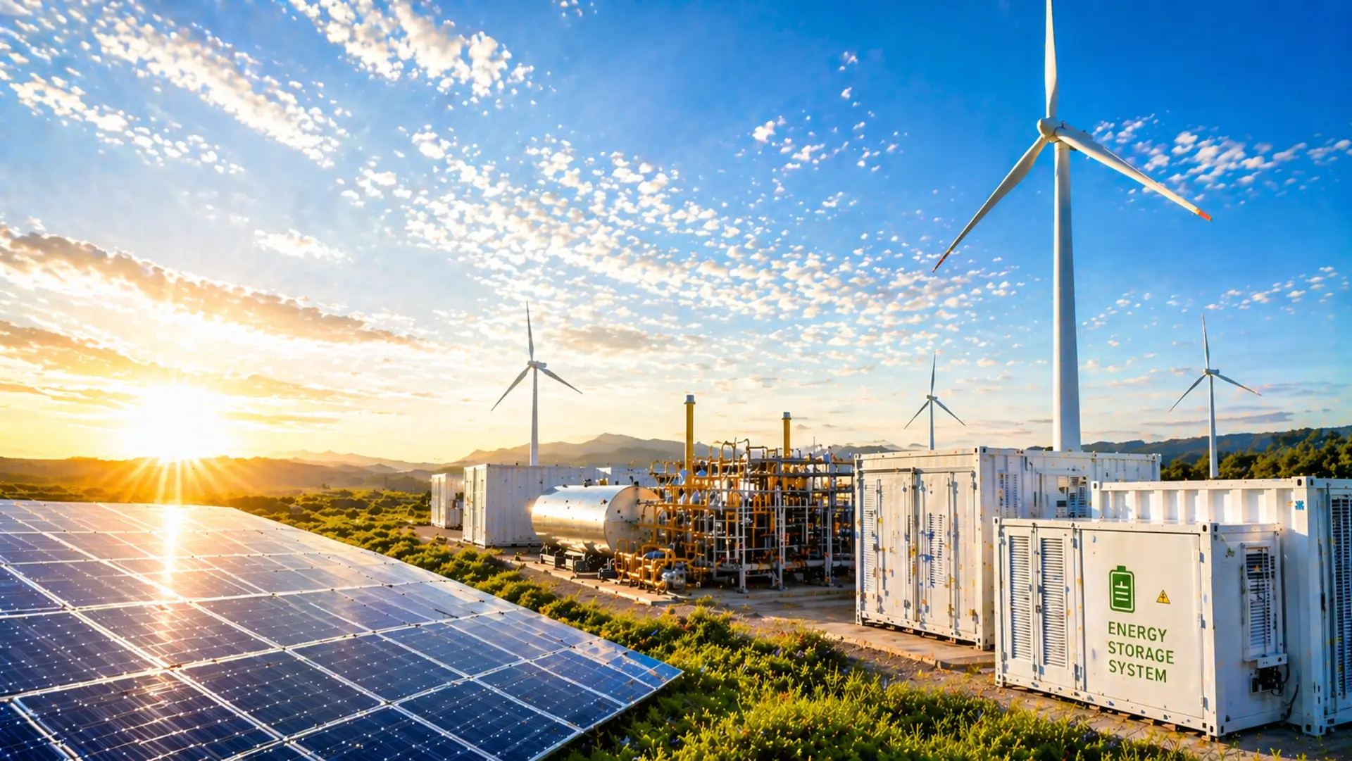 Microred híbrida con paneles solares, aerogeneradores y almacenamiento