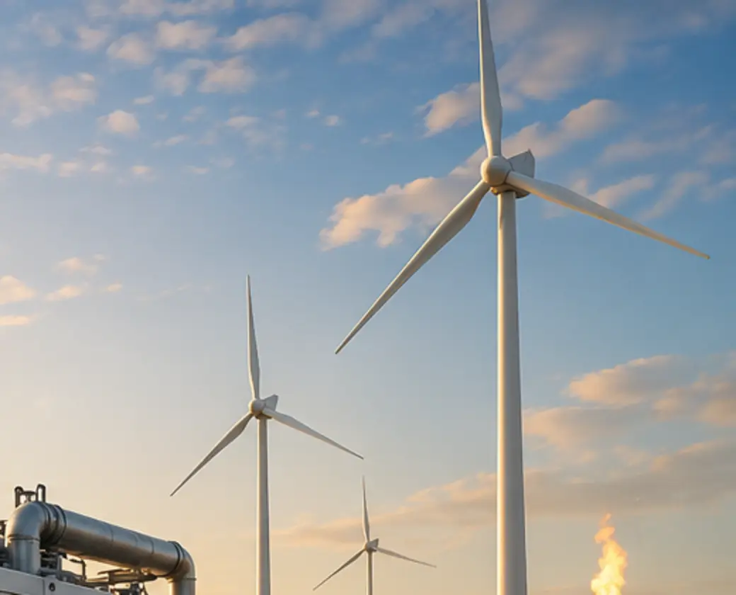 Generación en campo petrolero con gas y energía eólica